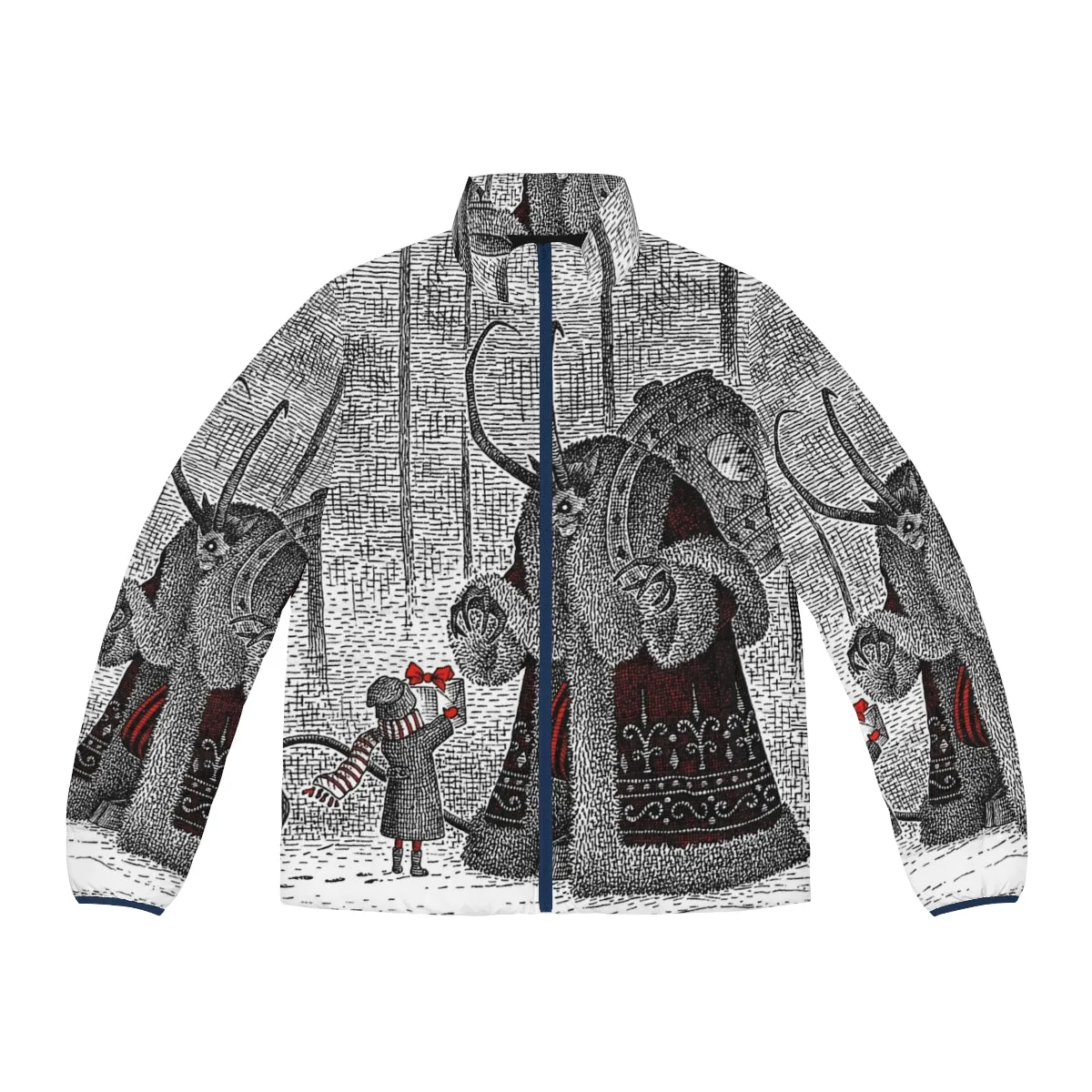 A Gift For Krampus Puffer Jacket - Embrace the Festive Horror