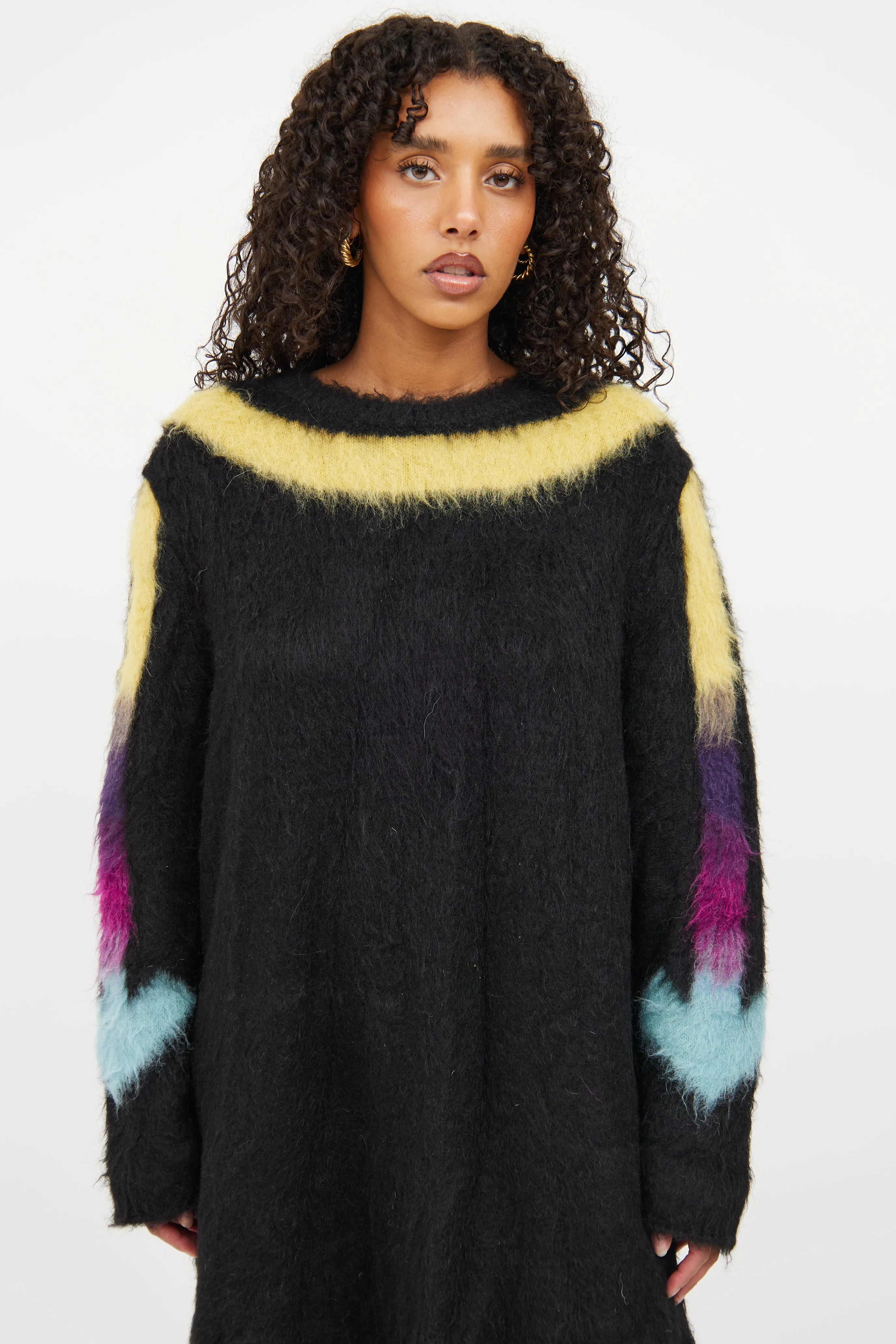 Black Alpaca Mohair Blend Dress