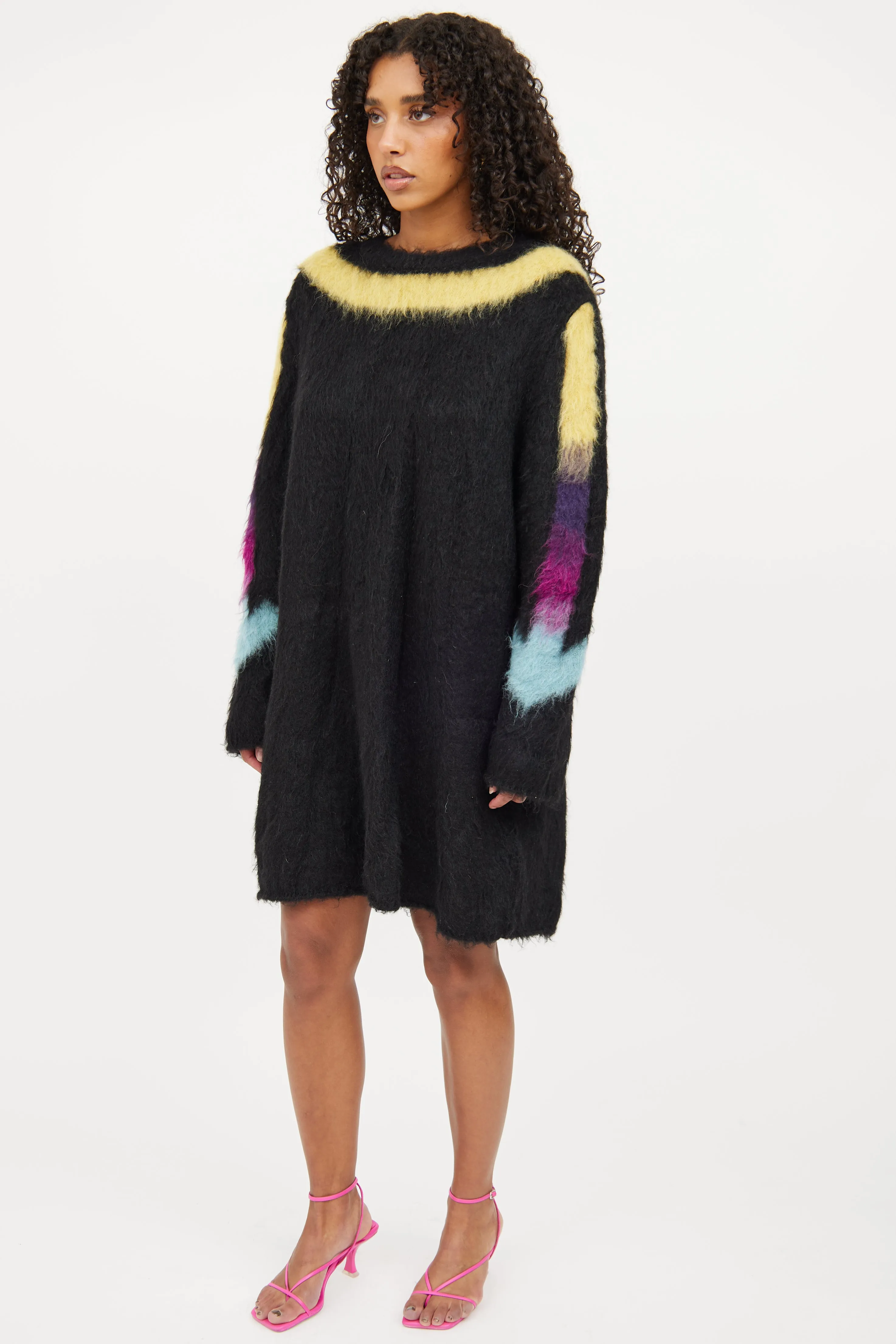 Black Alpaca Mohair Blend Dress