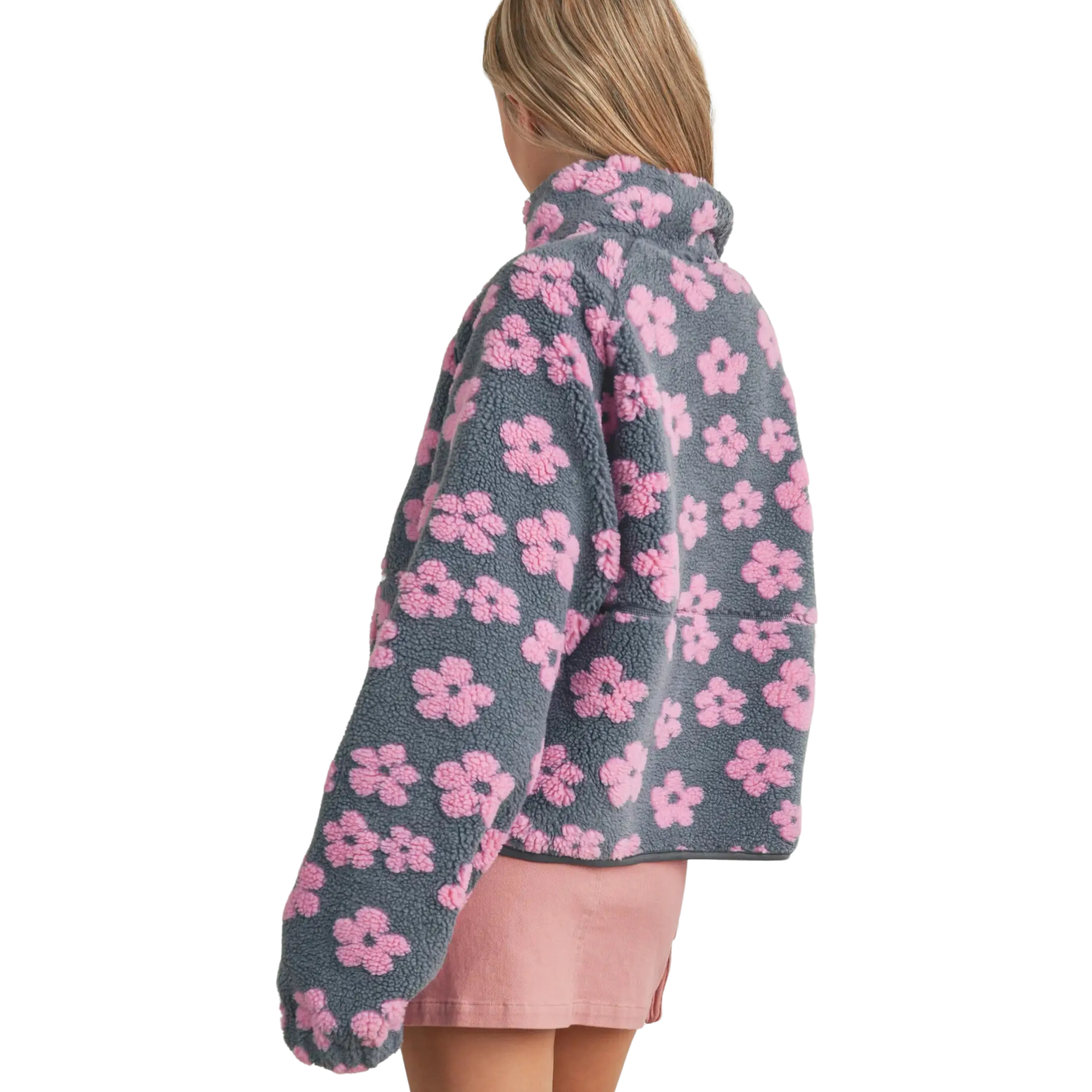 Daisy Flower Pattern Fleece Sherpa