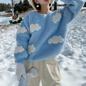 Kawaii Cloud Sweater - Stay Warm, Stay Cute, Stay Cloudy ☁️