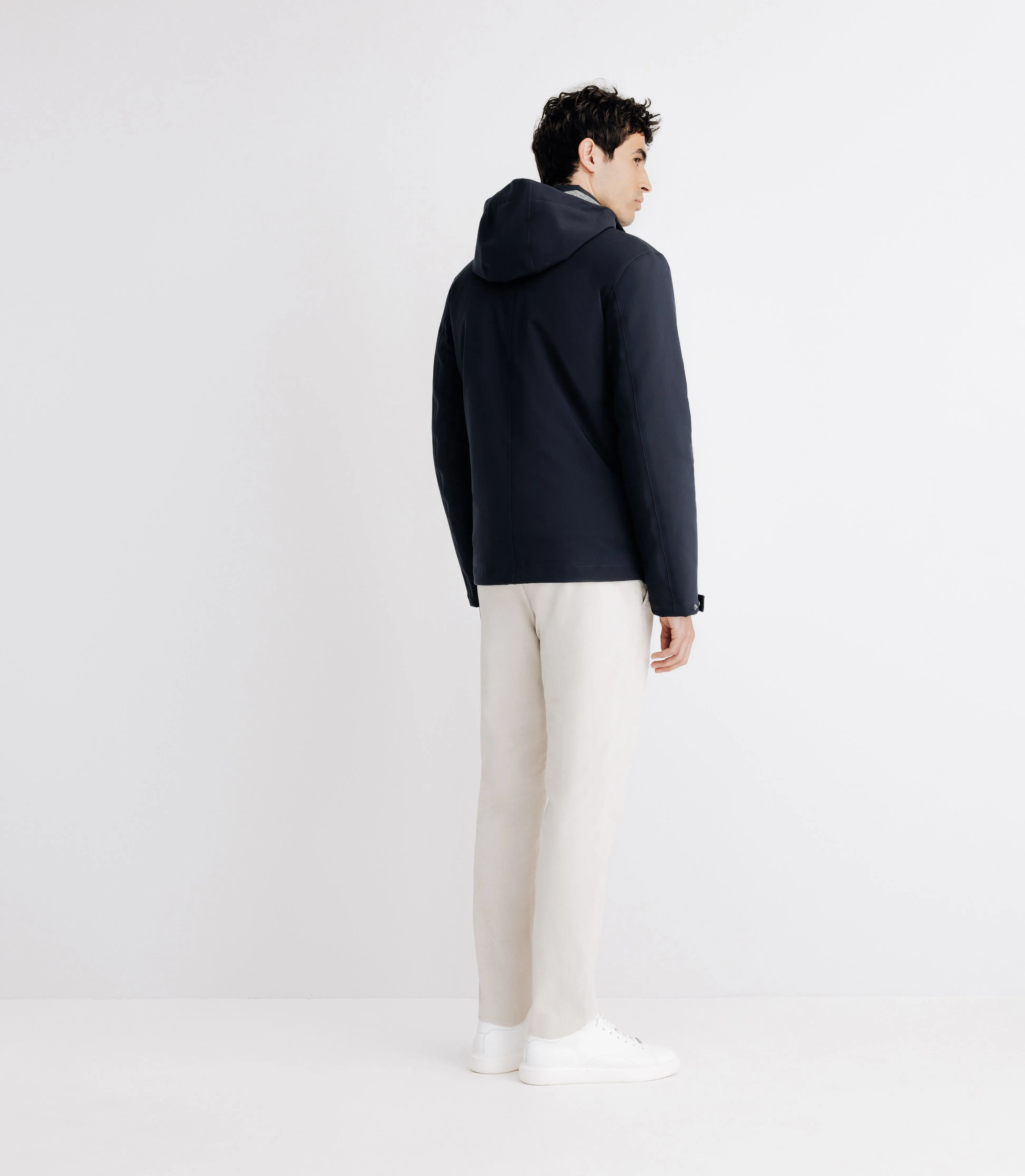Parka courte avec col montant marine