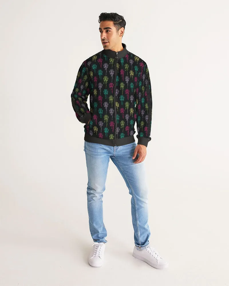 Punk Majesty Logo Drip Men's Stripe-Sleeve Track Jacket