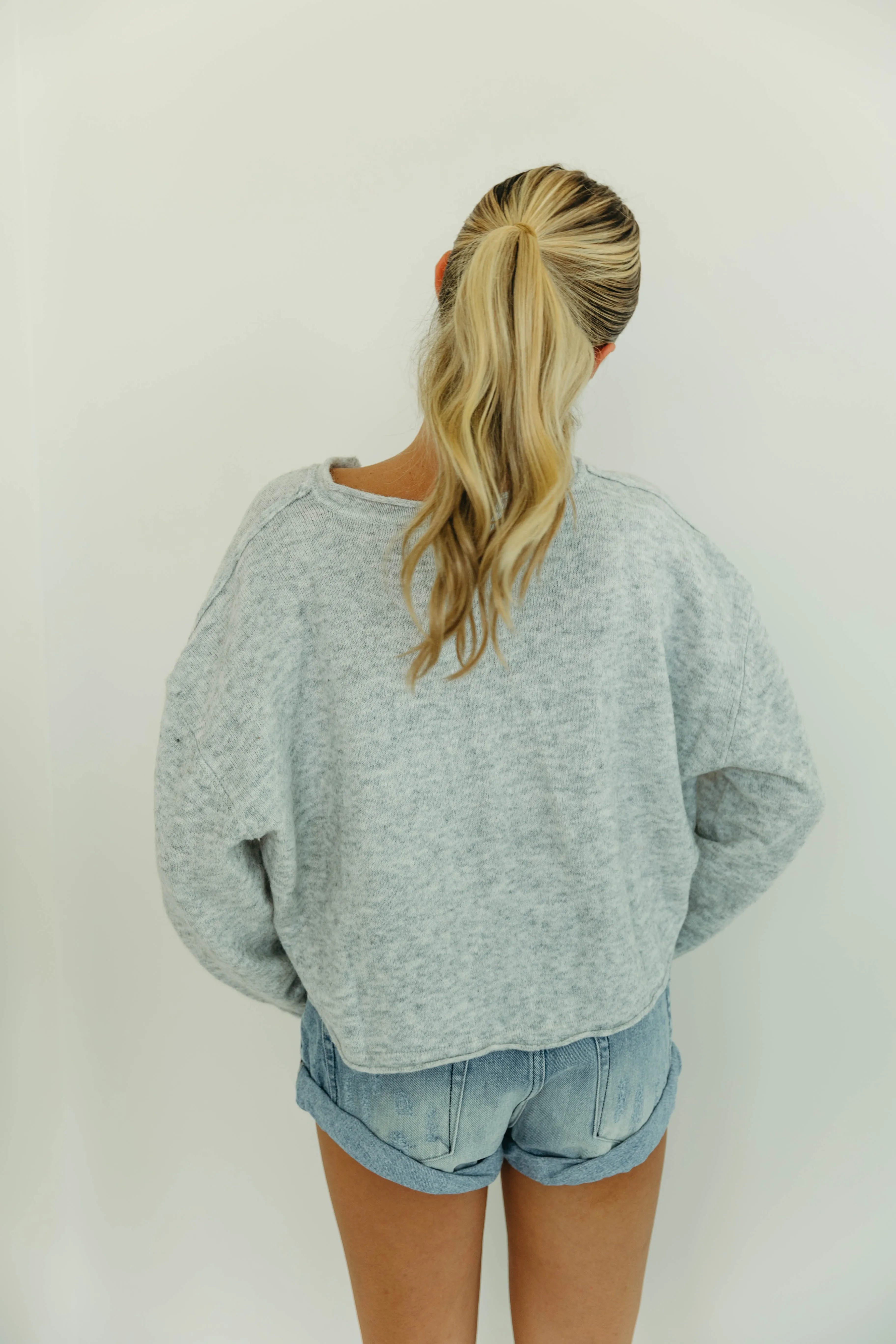 Raya Cropped Sweater - Light H. Grey